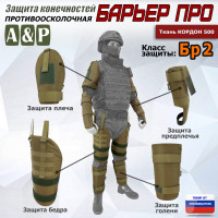 Комплект противоосколочной защиты "Барьер ПРО". Класс защиты Бр 2. Цвет: койот.